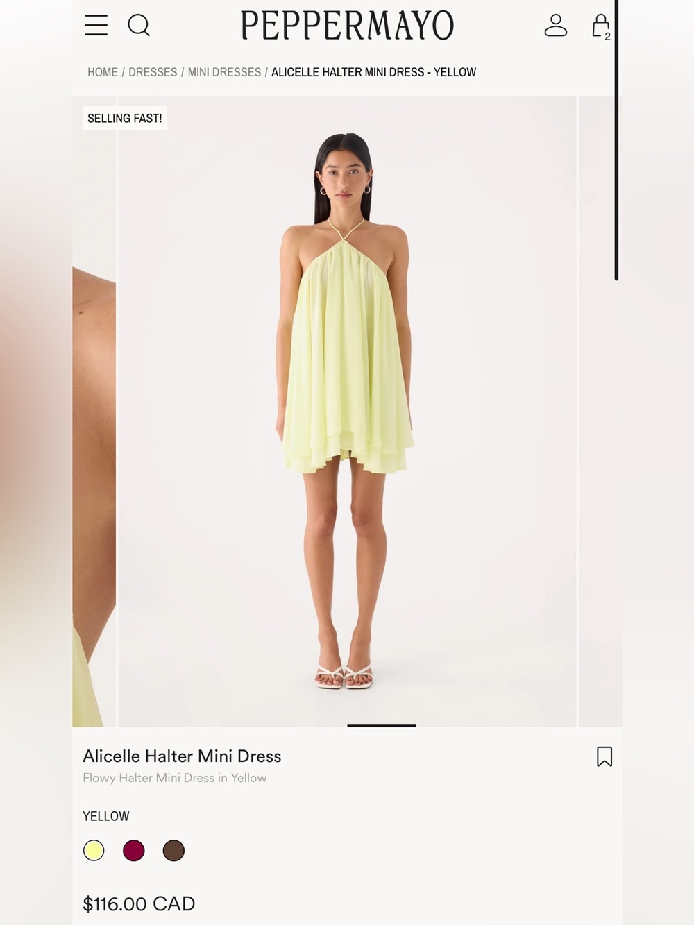 Peppermayo Alicelle Halter Mini Dress